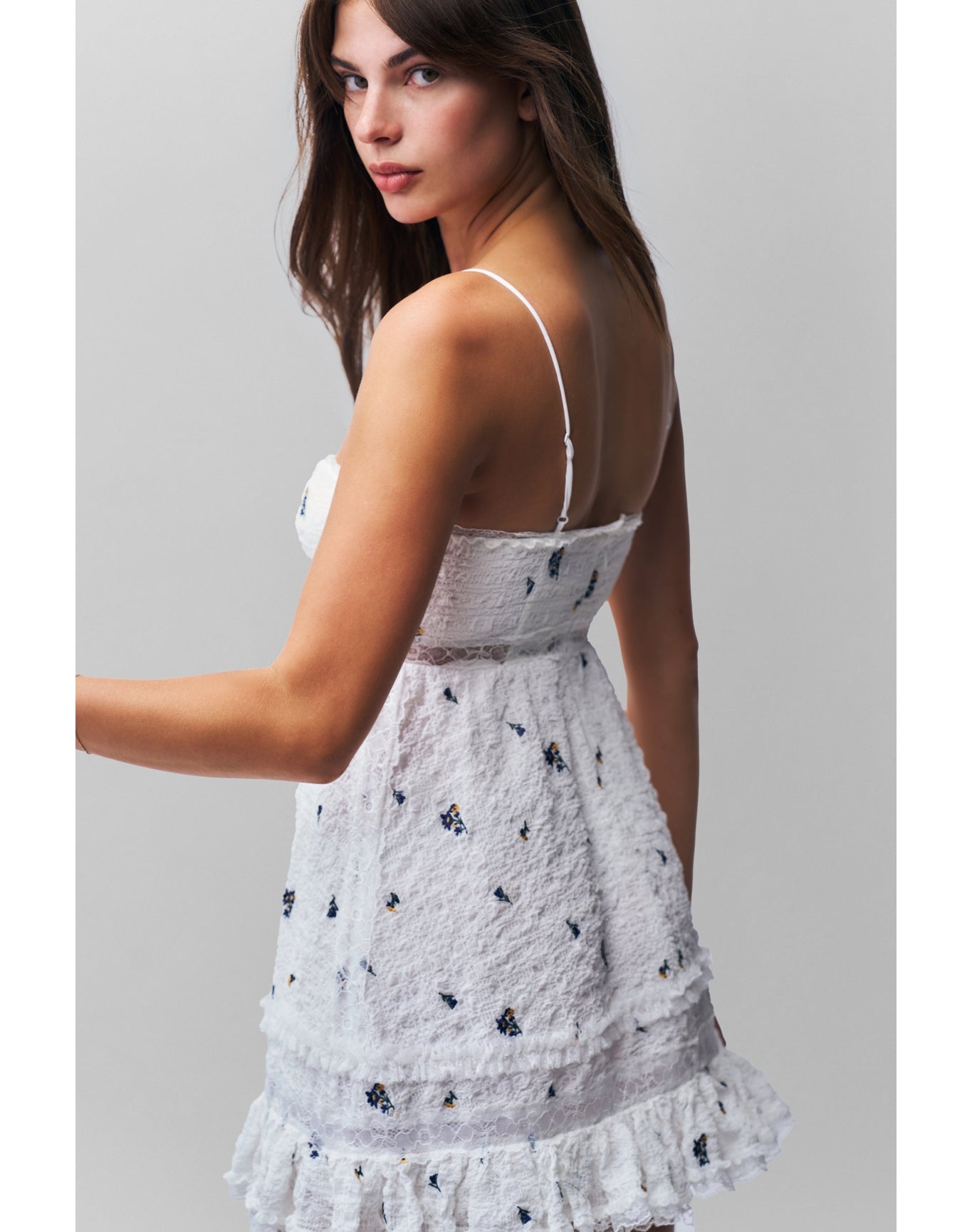 Cecilia Dress | Embroidered White