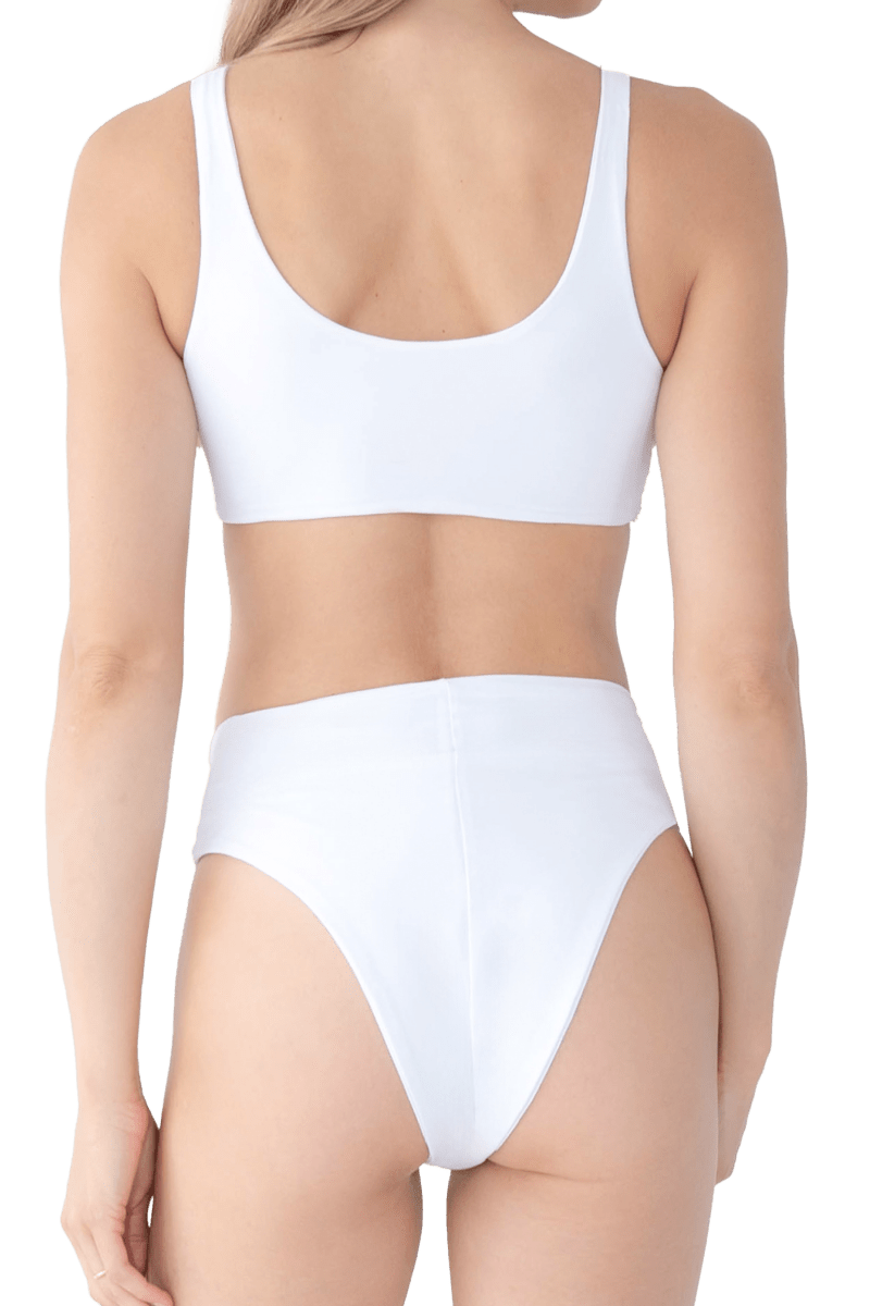 Celeste Hand - Beaded Embellished Bikini Top - White - Self - Adore