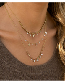 Celestial Snake Chain Necklace | 14K Yellow Gold