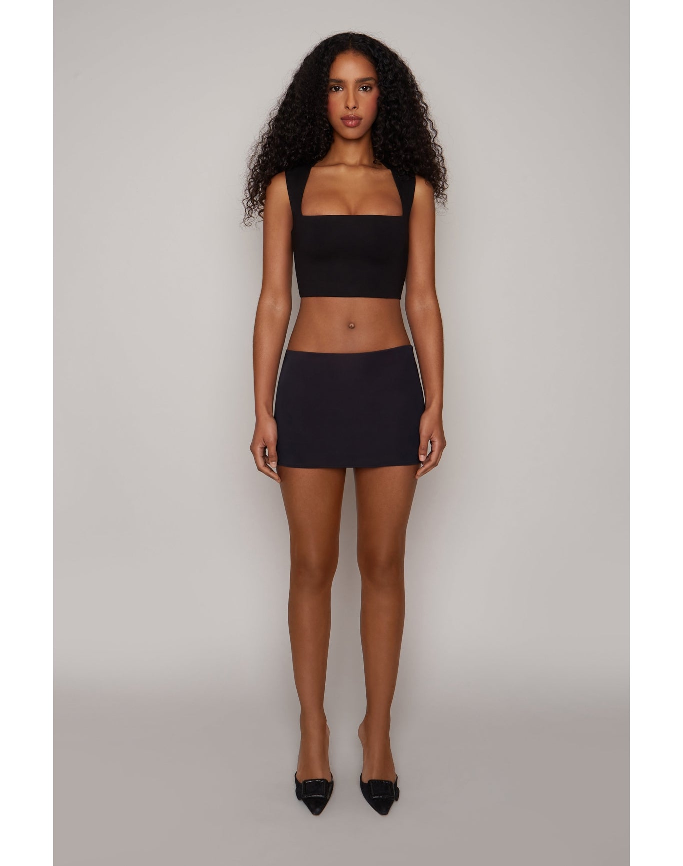 Celestial Stretch Crop Top | Black