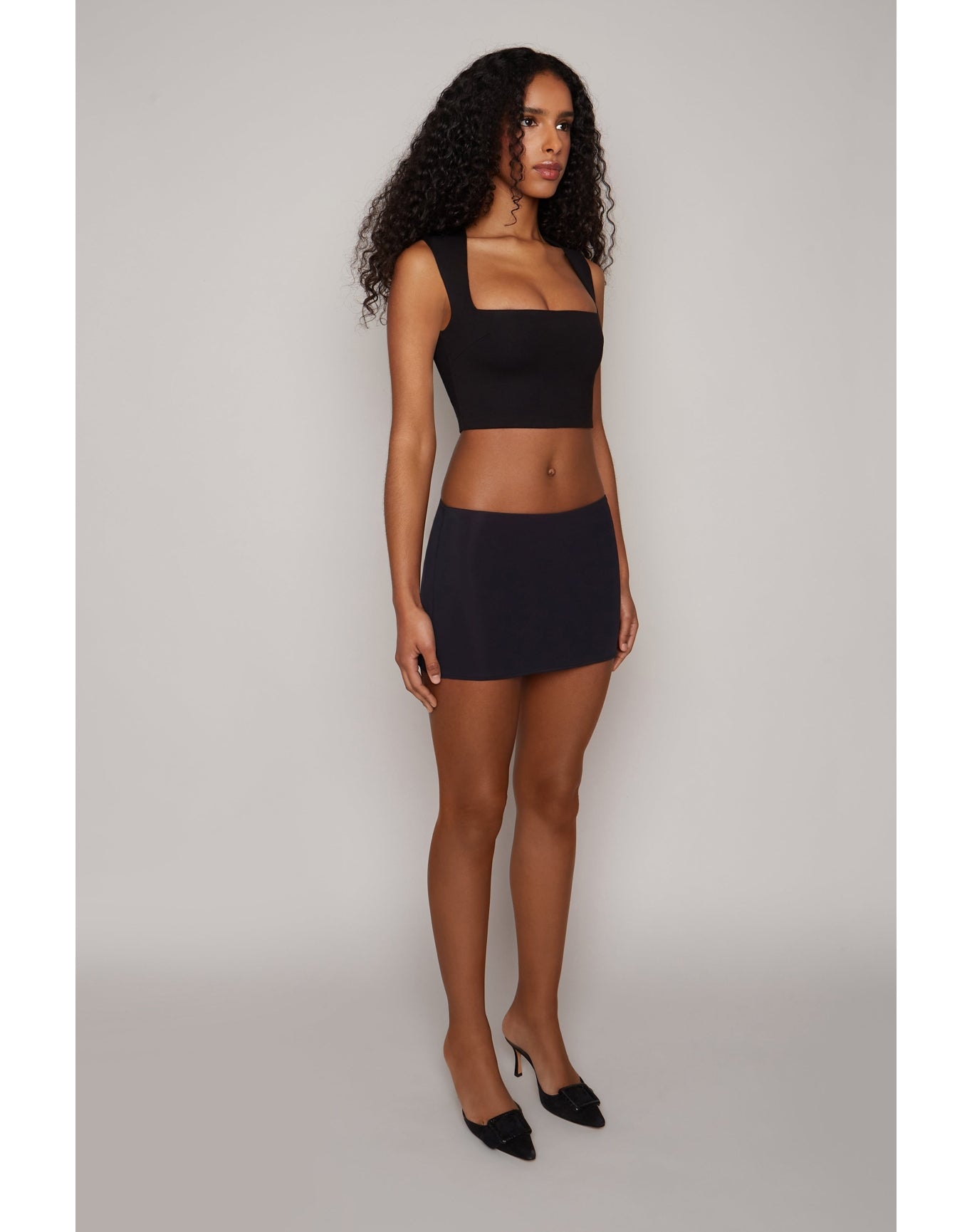 Celestial Stretch Crop Top | Black