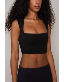 Celestial Stretch Crop Top | Black