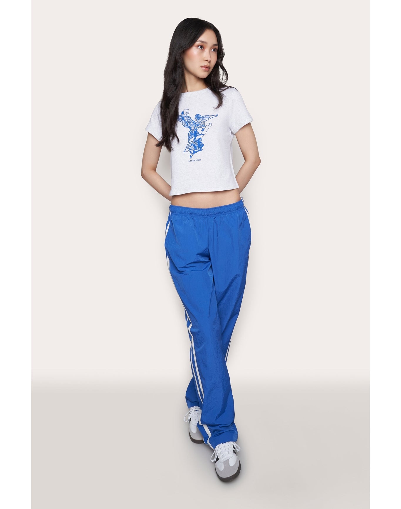 Champion Nylon Trackpant | Lively Blue/Chalk White