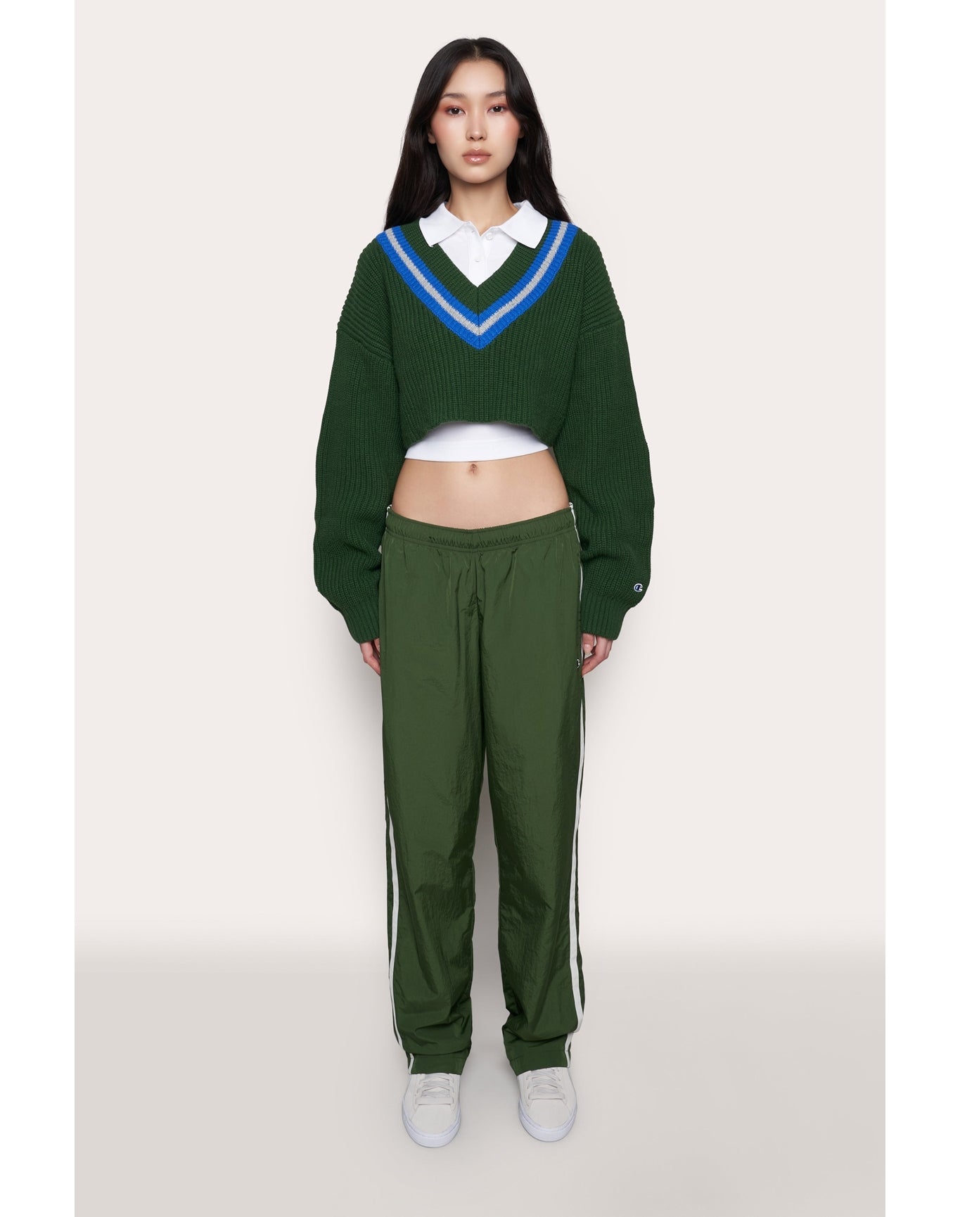 Champion Nylon Trackpant | Regeneration Green/Chalk White