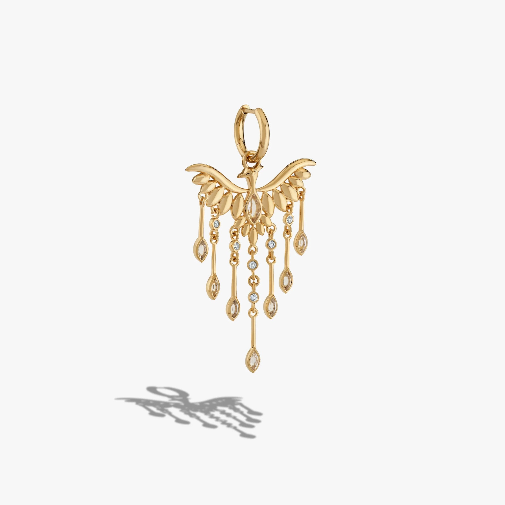 Awe Inspired Earrings 14K Gold Vermeil / Single Right [WIP] Chandelier Phoenix Drop Earrings