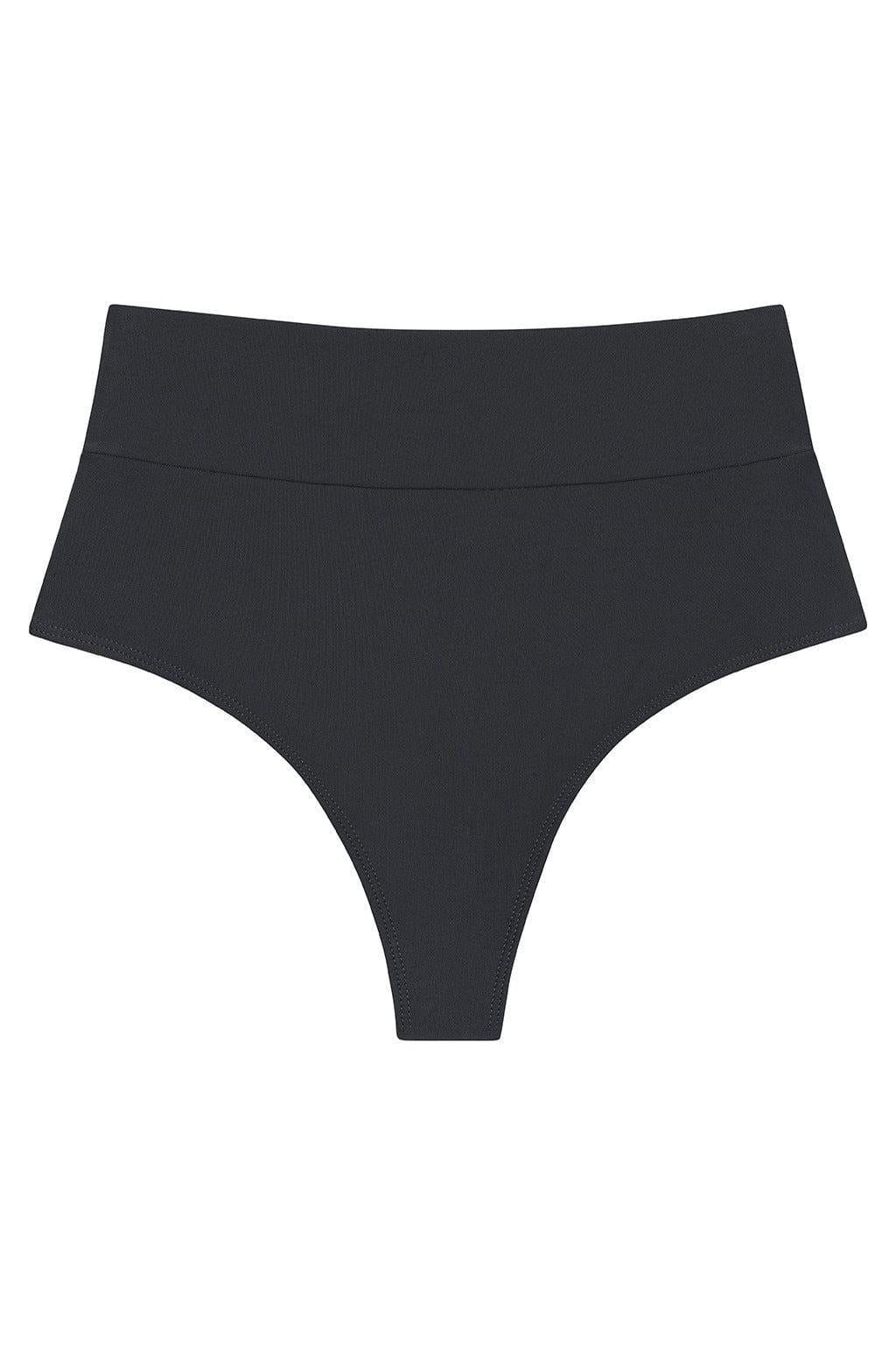 Full Coverage High Rise Bikini Bottom | Charcoal