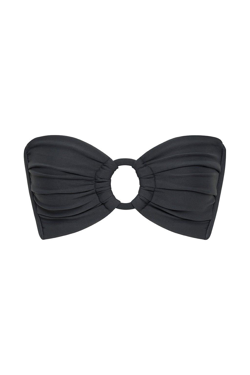 Tori Ties Bandeau Bikini Top | Charcoal