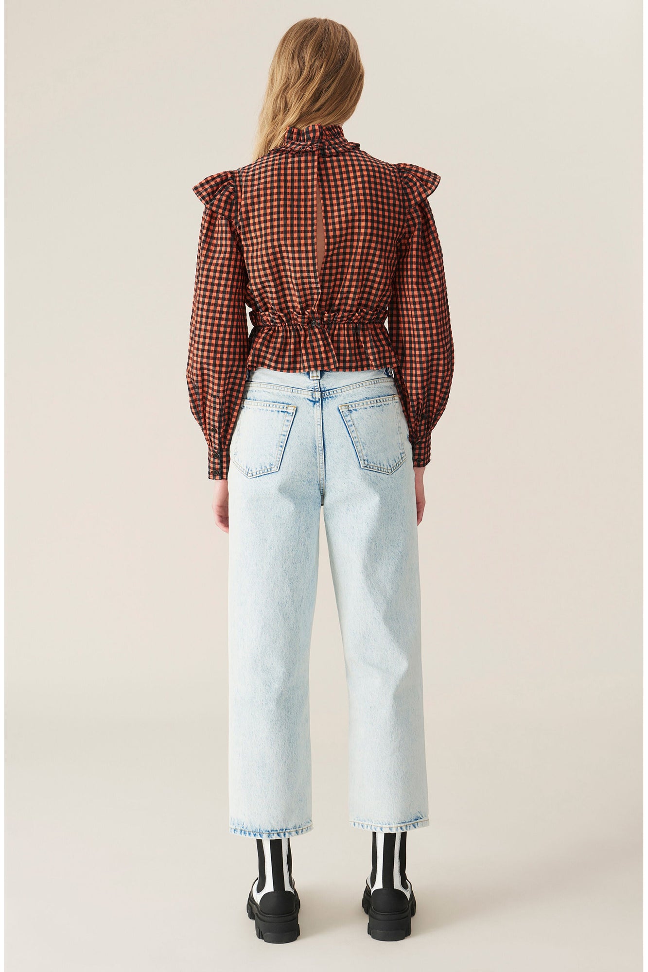 Check Seersucker Blouse | Flame