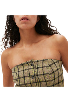 Check Suiting Strapless Top | Tender Shoots