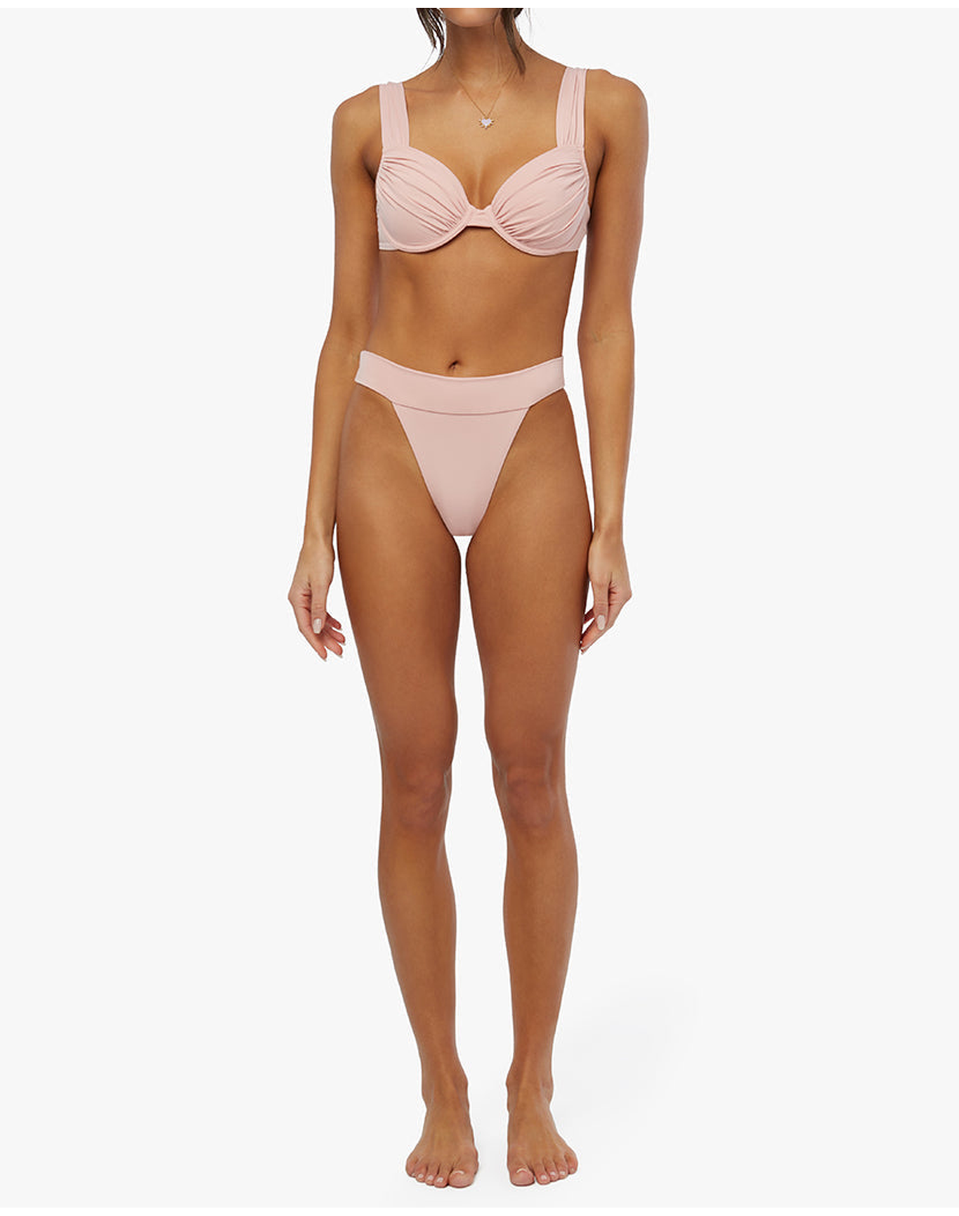 Cheeky High Leg Bikini Bottom | Baby Pink
