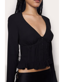 Cheri Pintuck Top | Black