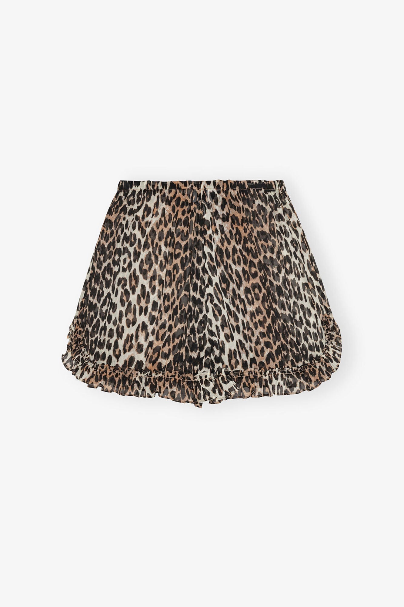Chiffon Ruffle Shorts | Leopard