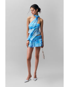 Chiffon Slit Mini Skirt | Angel Blue Ambrosia