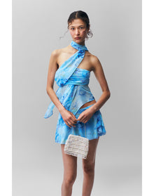 Chiffon Slit Mini Skirt | Angel Blue Ambrosia