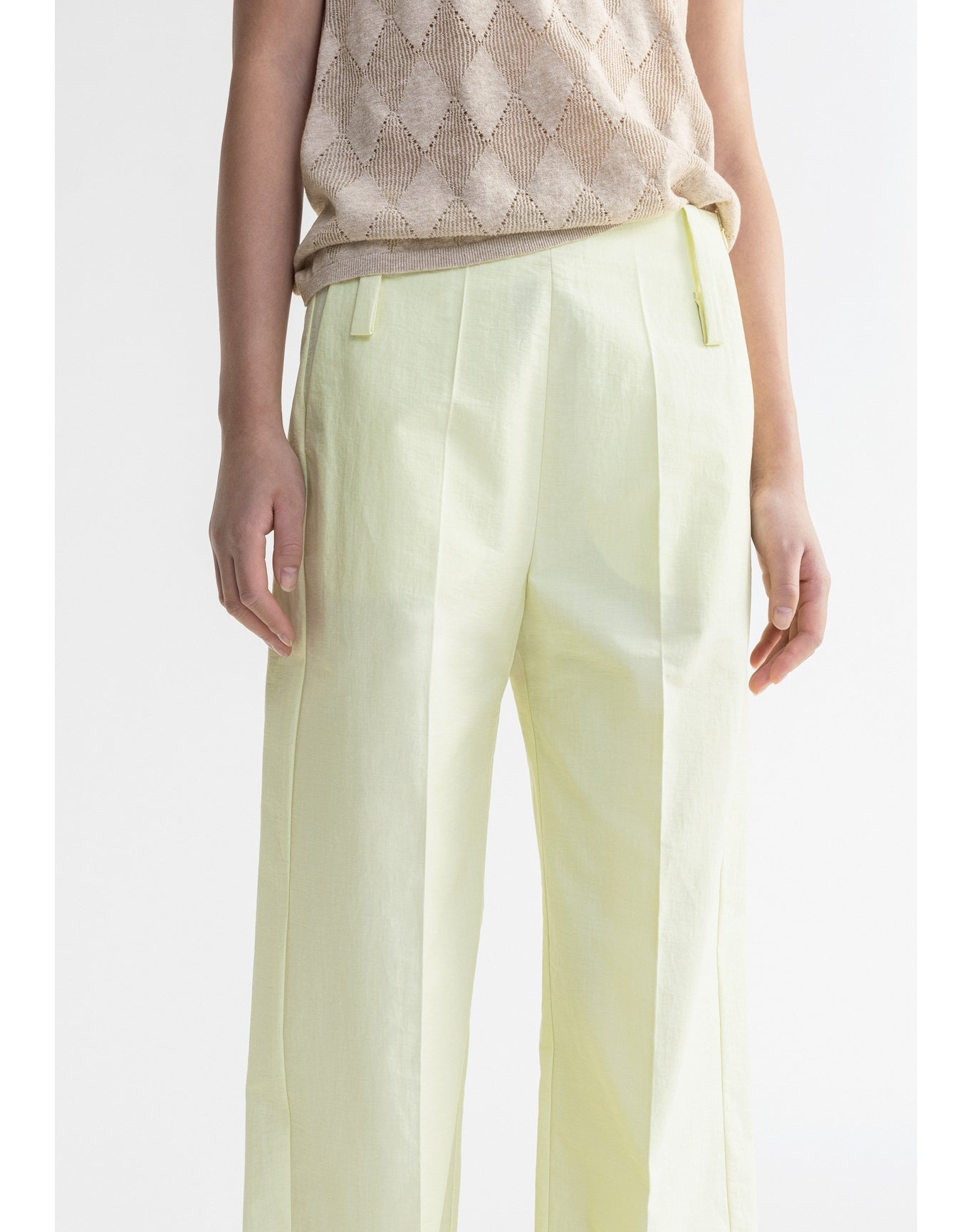 Chip | Wide Cuffed Poplin Pants | Canary