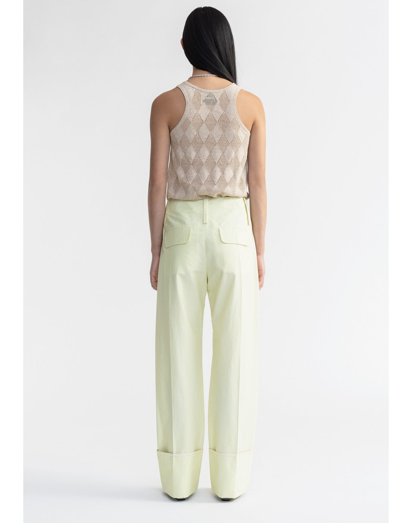 Chip | Wide Cuffed Poplin Pants | Canary