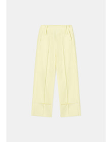 Chip | Wide Cuffed Poplin Pants | Canary