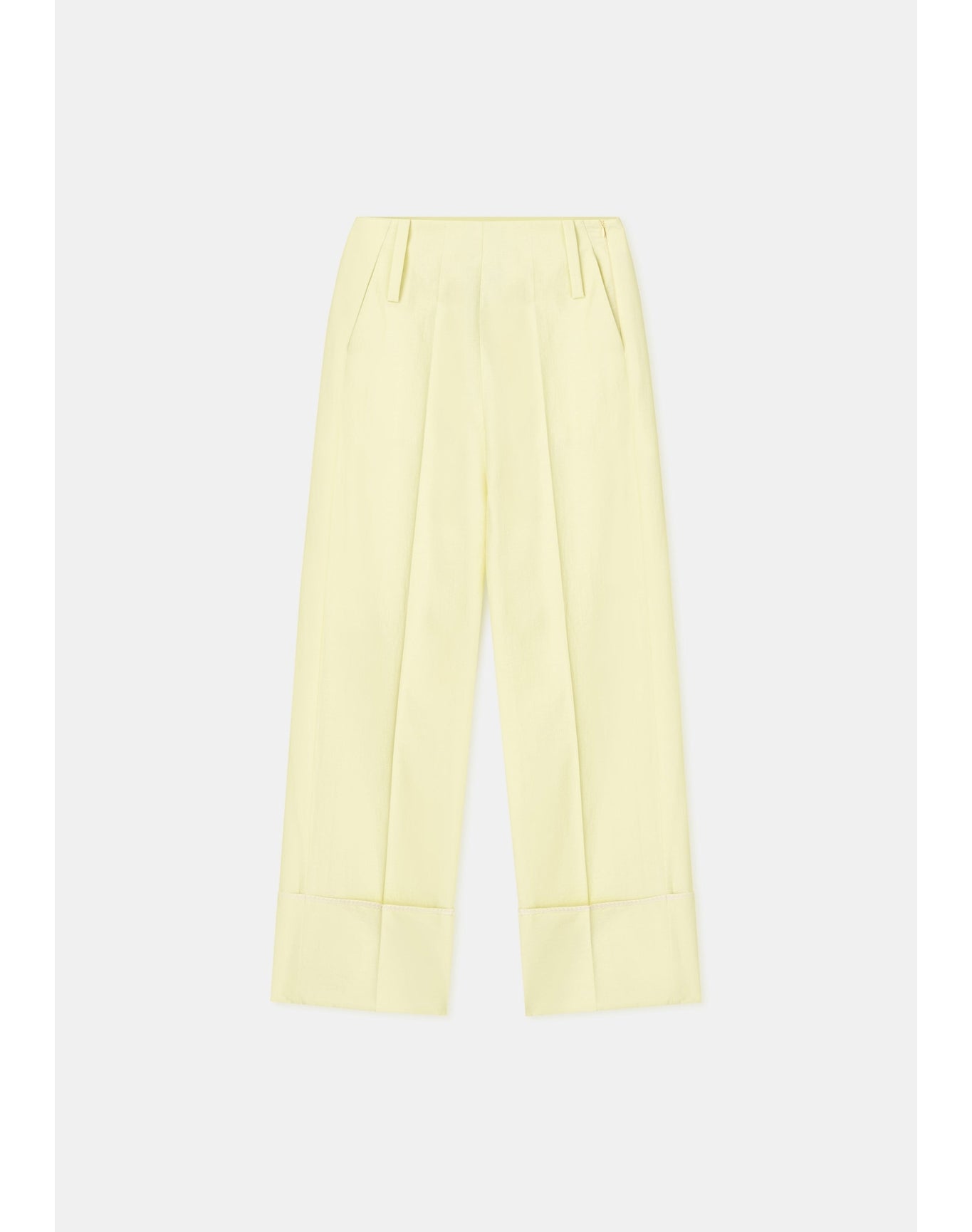 Chip | Wide Cuffed Poplin Pants | Canary