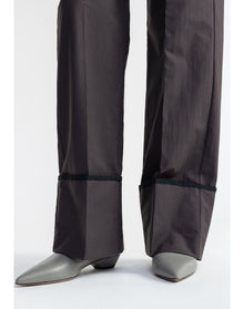Chip | Wide Cuffed Poplin Pants | Storm