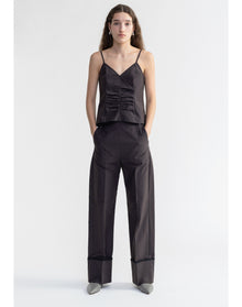 Chip | Wide Cuffed Poplin Pants | Storm