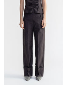 Chip | Wide Cuffed Poplin Pants | Storm