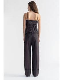 Chip | Wide Cuffed Poplin Pants | Storm