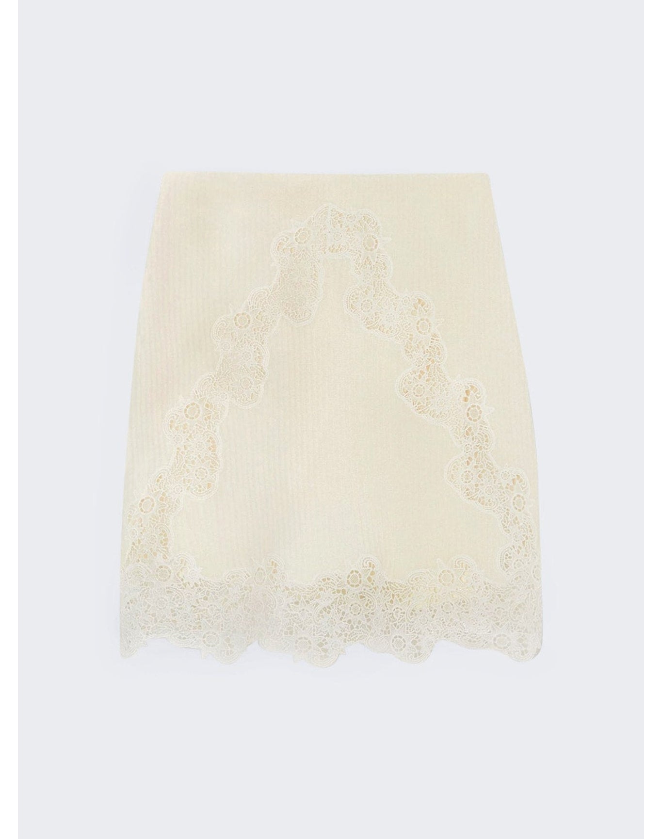 Chloé | Women | Lace Insert Rib Mini Skirt | Eden White