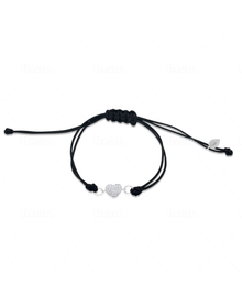 Chord Diamond Heart Bracelet | Black