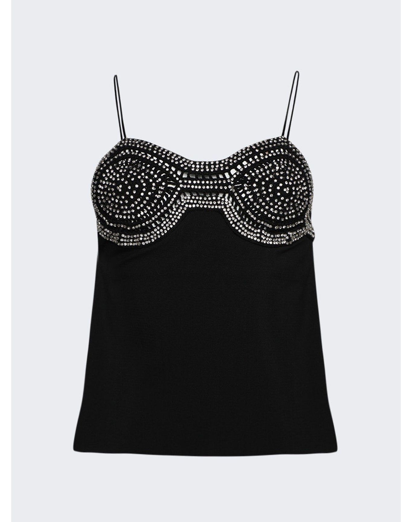 Christopher Esber | Women | Tailored Crystal Crochet Top | Black