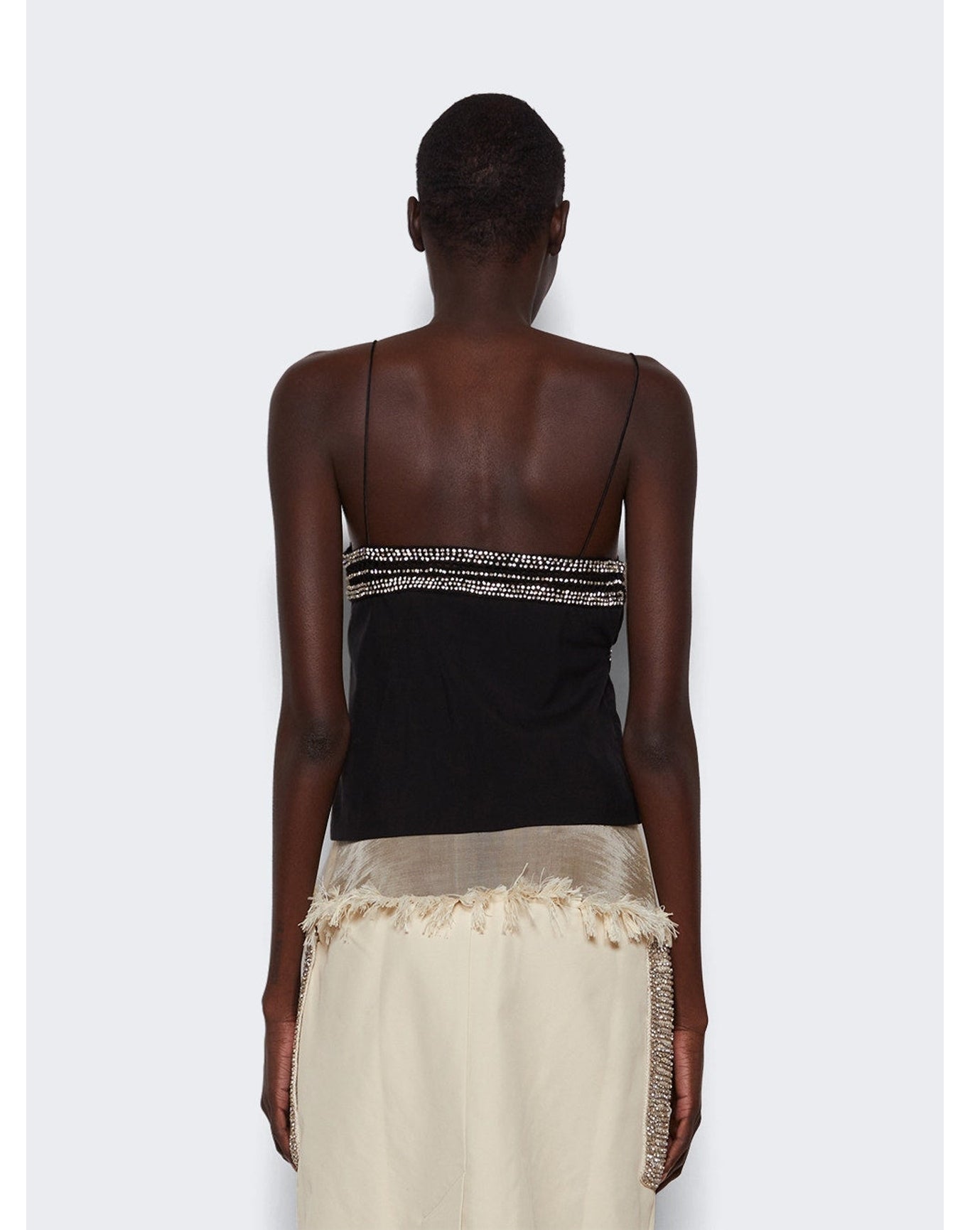 Christopher Esber | Women | Tailored Crystal Crochet Top | Black