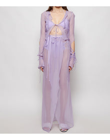 Christopher Esber | Women | Wrap Tie Sheer Skirt | Chalky Lilac