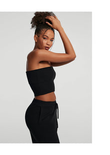 Chunky Knit Crop Top | Black