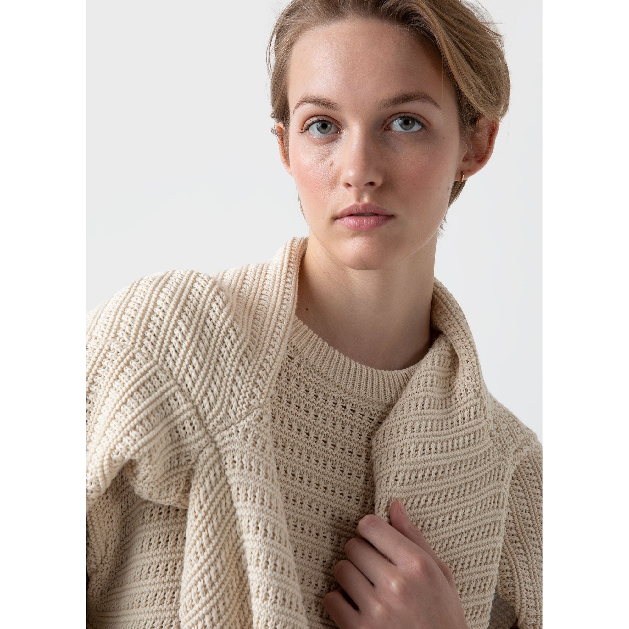 Chunky Textured Jumper | Women | Ecru