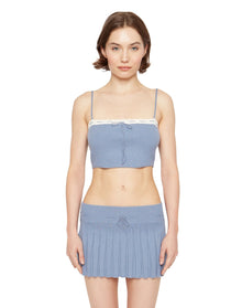 Cielo Pleated Mini Skirt | Denim Blue