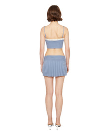 Cielo Pleated Mini Skirt | Denim Blue
