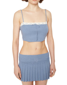 Cielo Rib Knit Top | Denim Blue