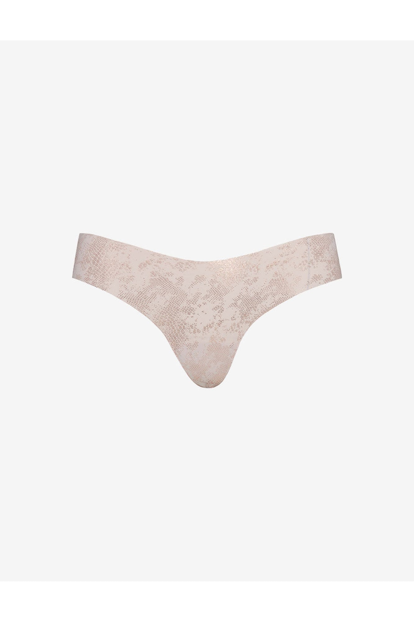 Classic Print Thong | Rose Gold Shimmer Snake