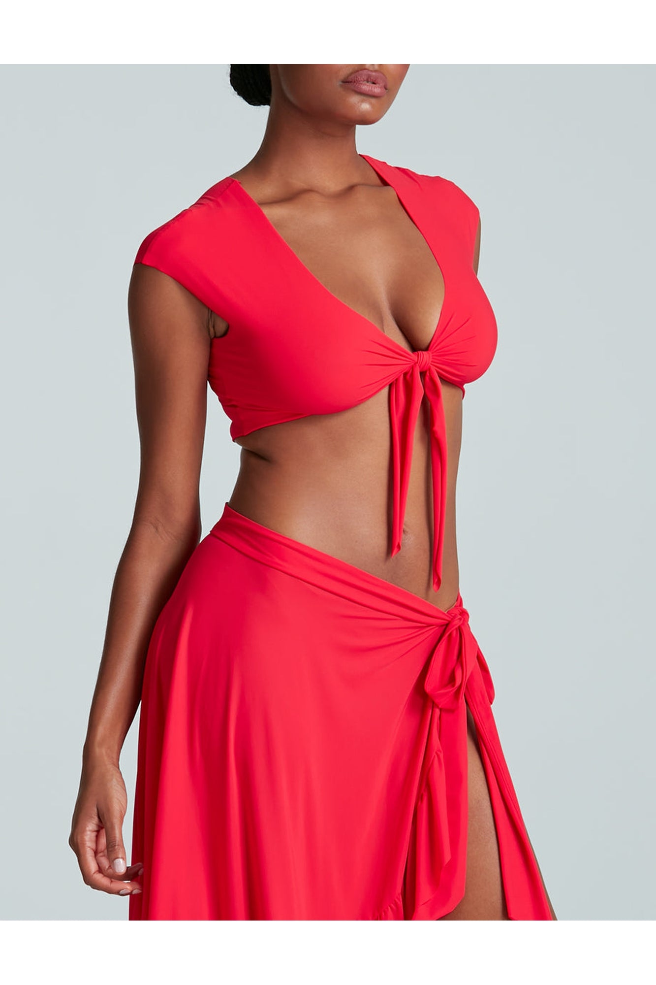 Classic Wrap Cover Up Crop Top | Poppy