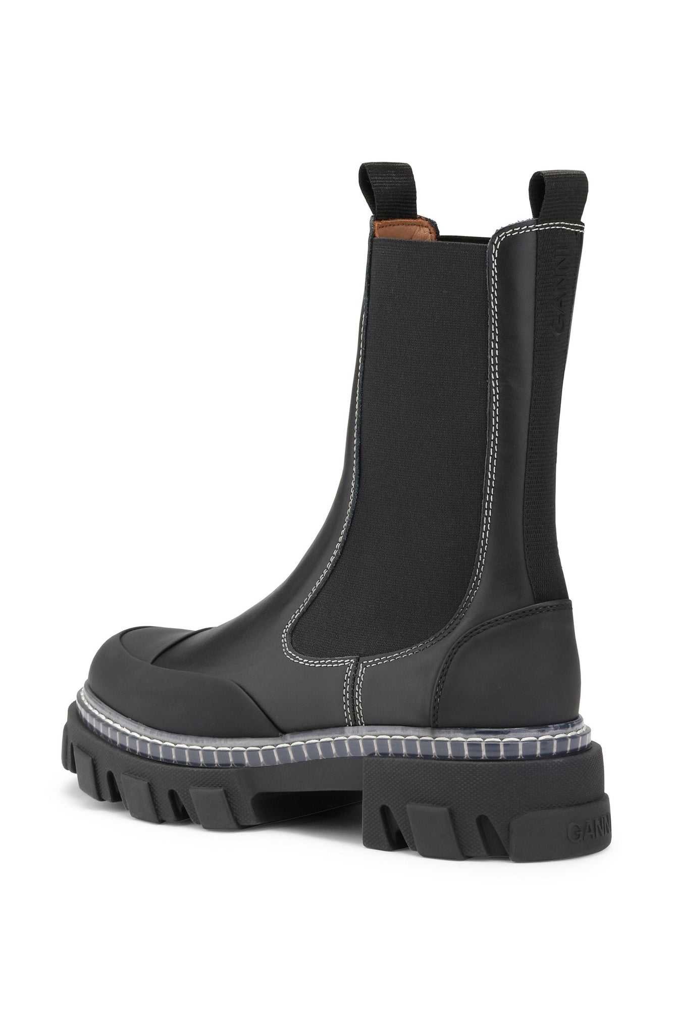 Cleated Mid Chelsea Boots | Black