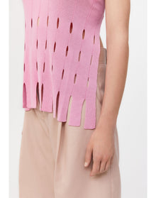 Clover | Backless Fringe Top | Electric Rose
