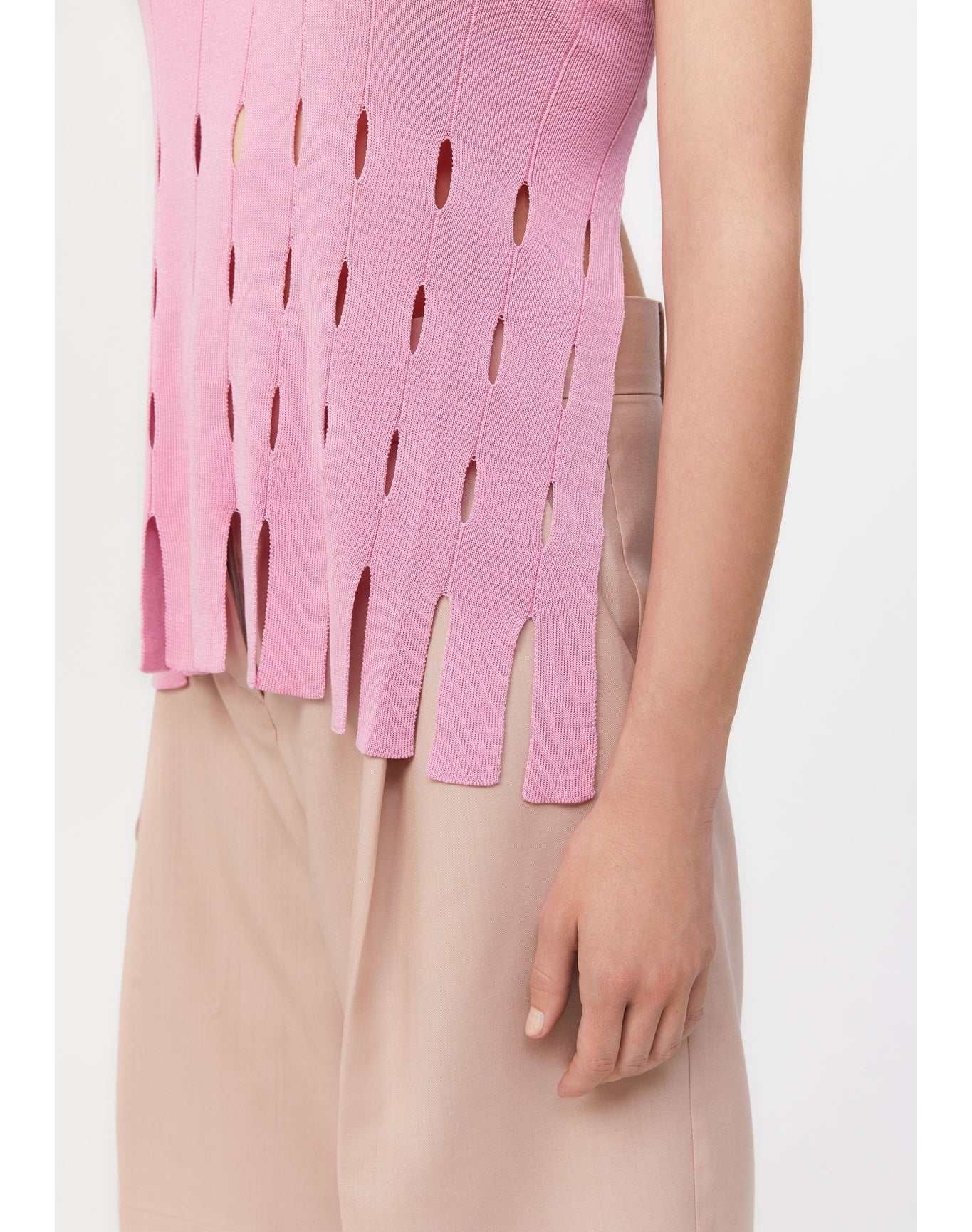 Clover | Backless Fringe Top | Electric Rose