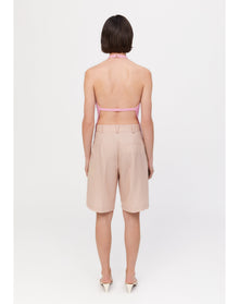 Clover | Backless Fringe Top | Electric Rose