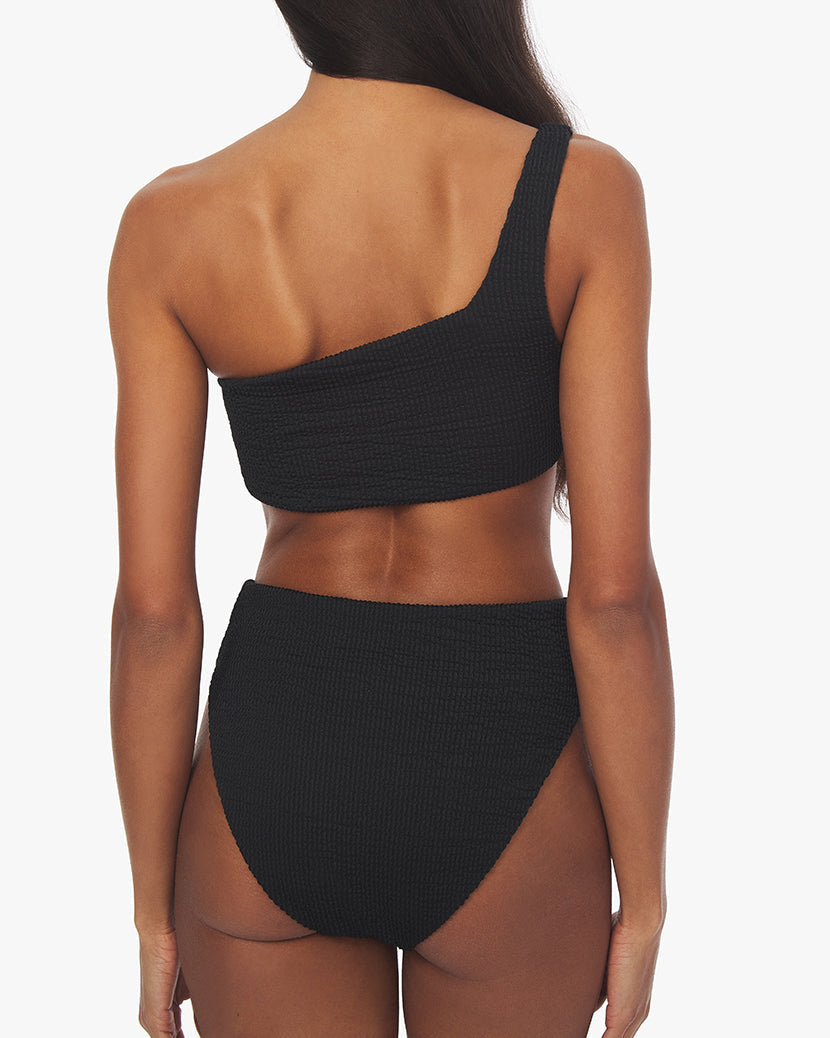Spongie Seersucker Bikini Bottom | Black
