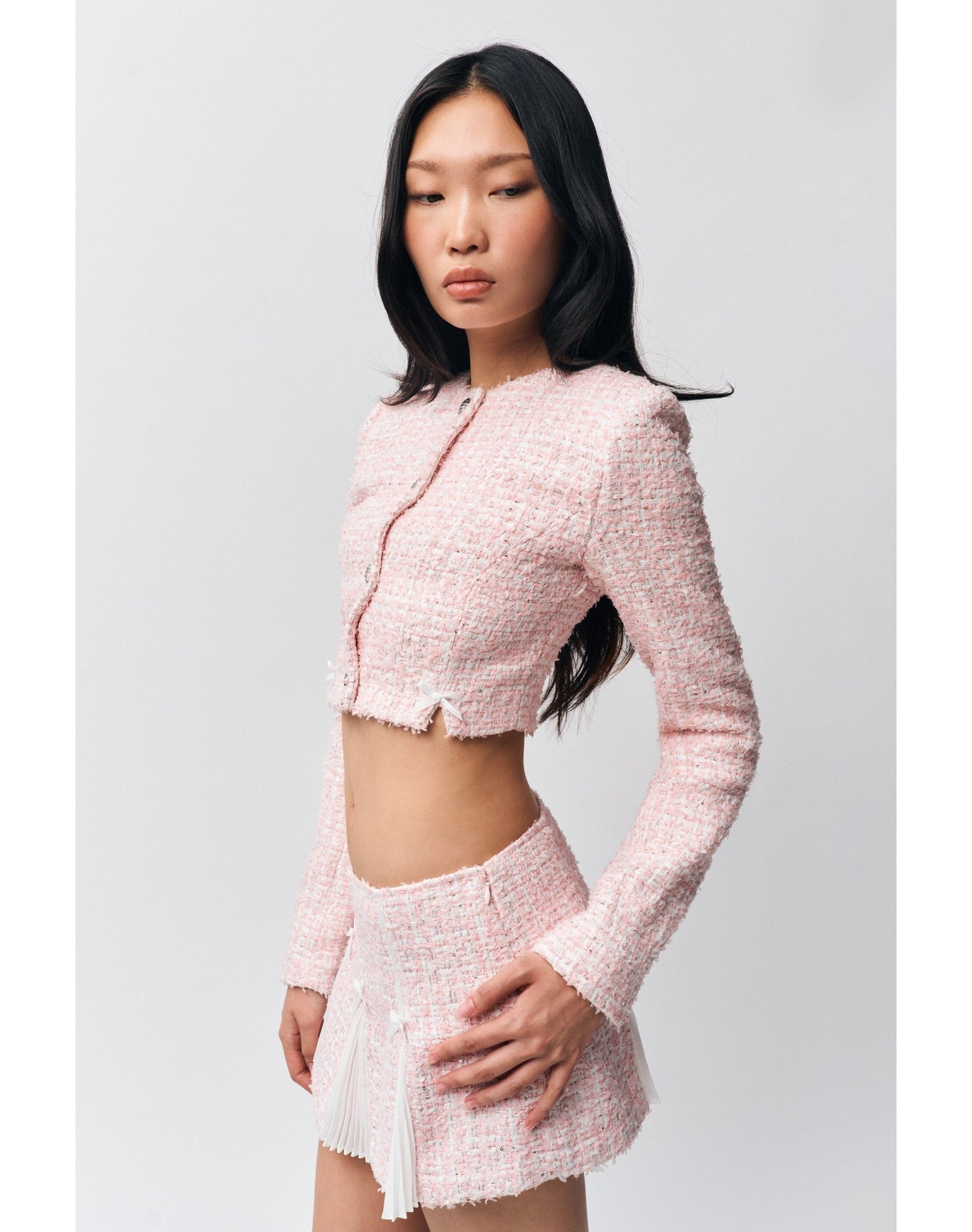 Colette Jacket | Baby Pink Tweed