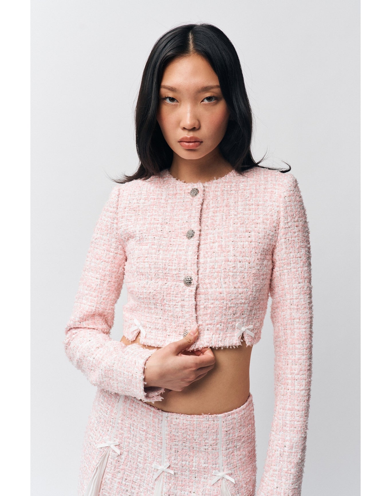 Colette Jacket | Baby Pink Tweed