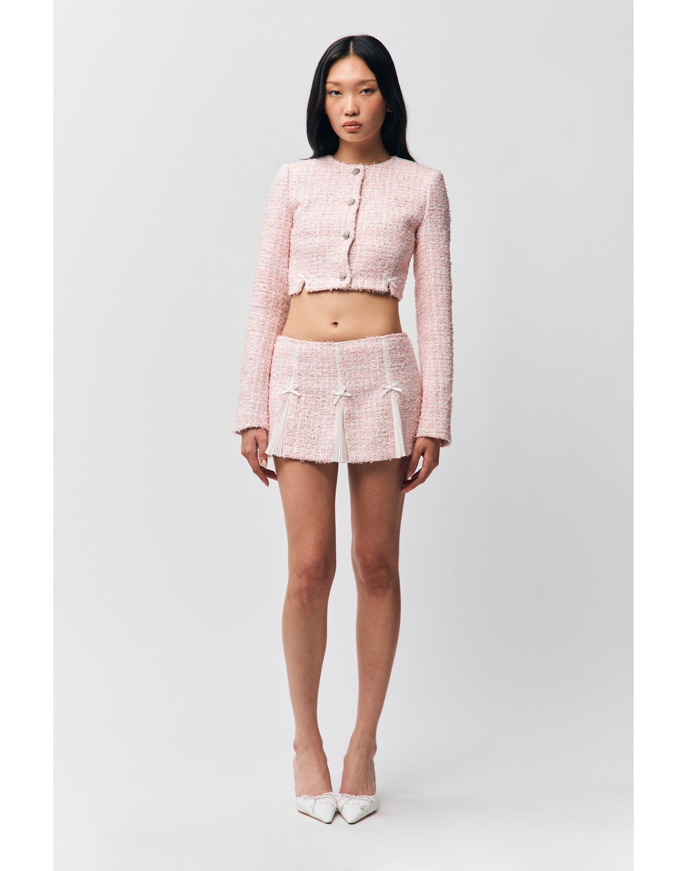 Colette Jacket | Baby Pink Tweed