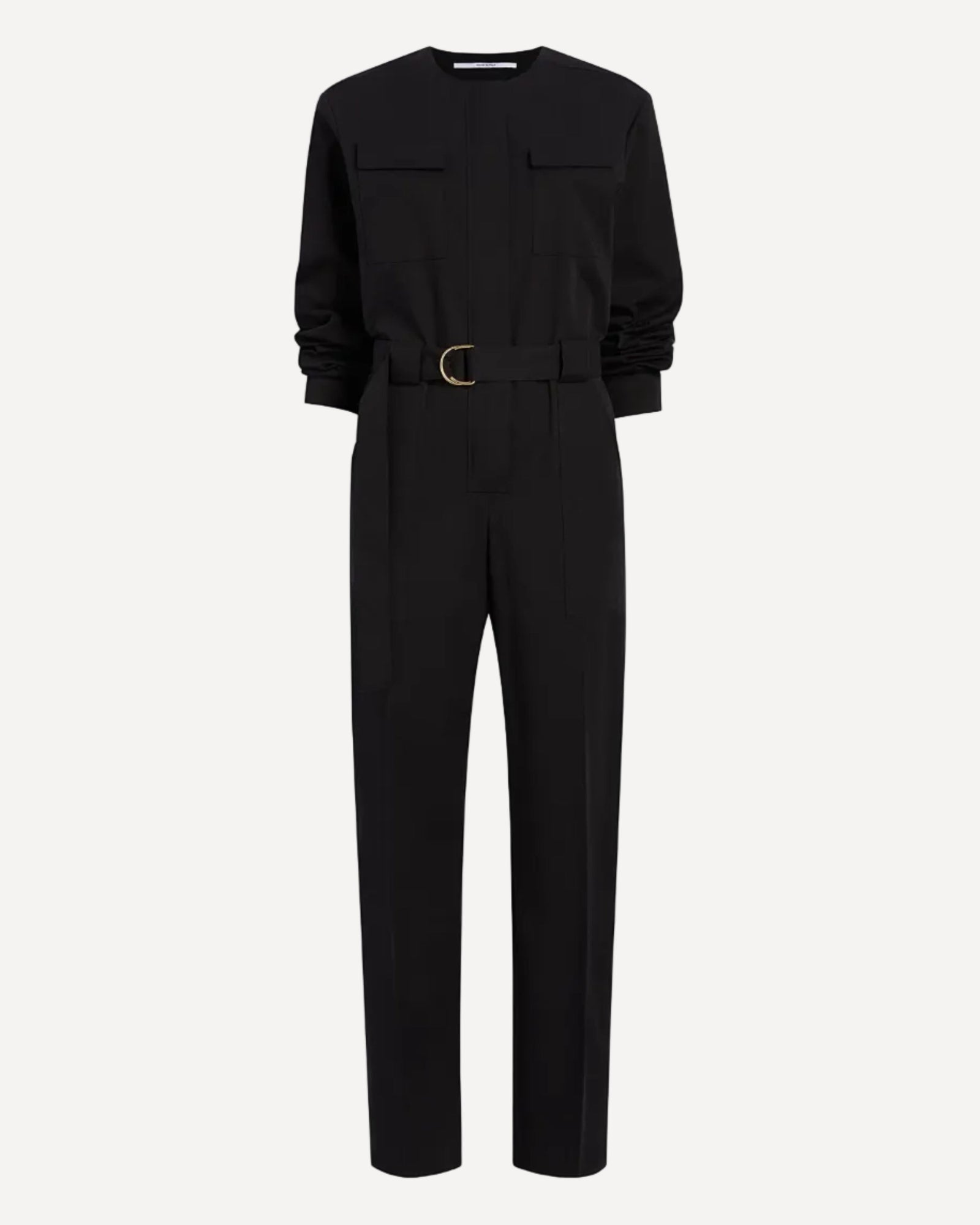 Collarless Jumpsuit | Black