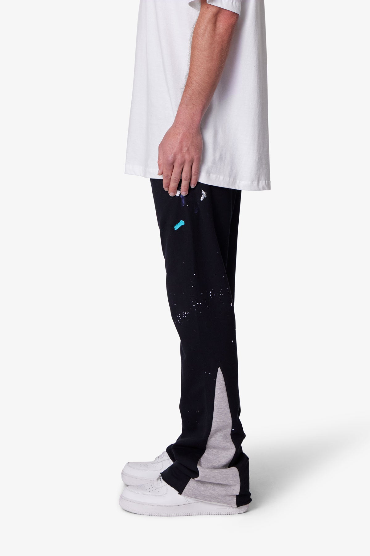 Contrast Bootcut Sweatpants | Black