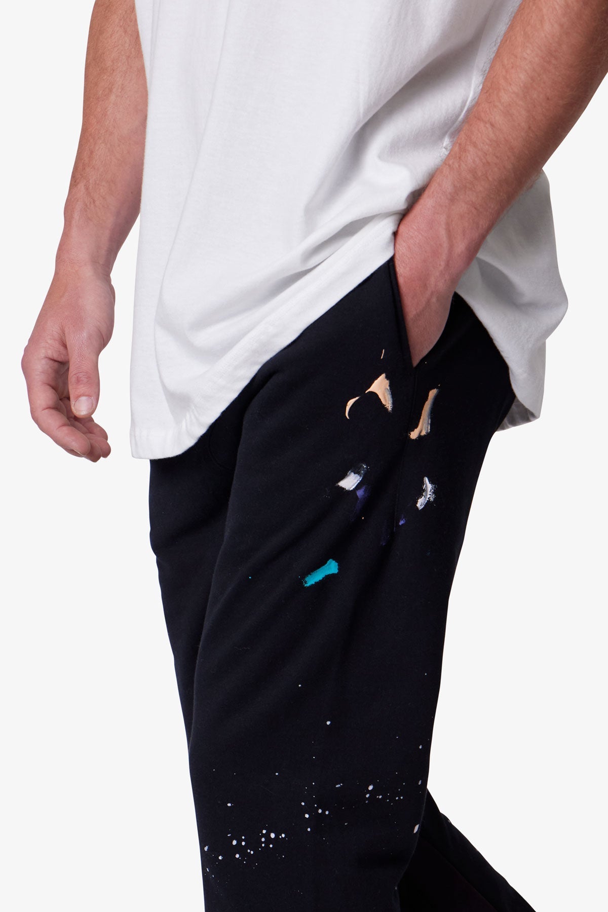 Contrast Bootcut Sweatpants | Black