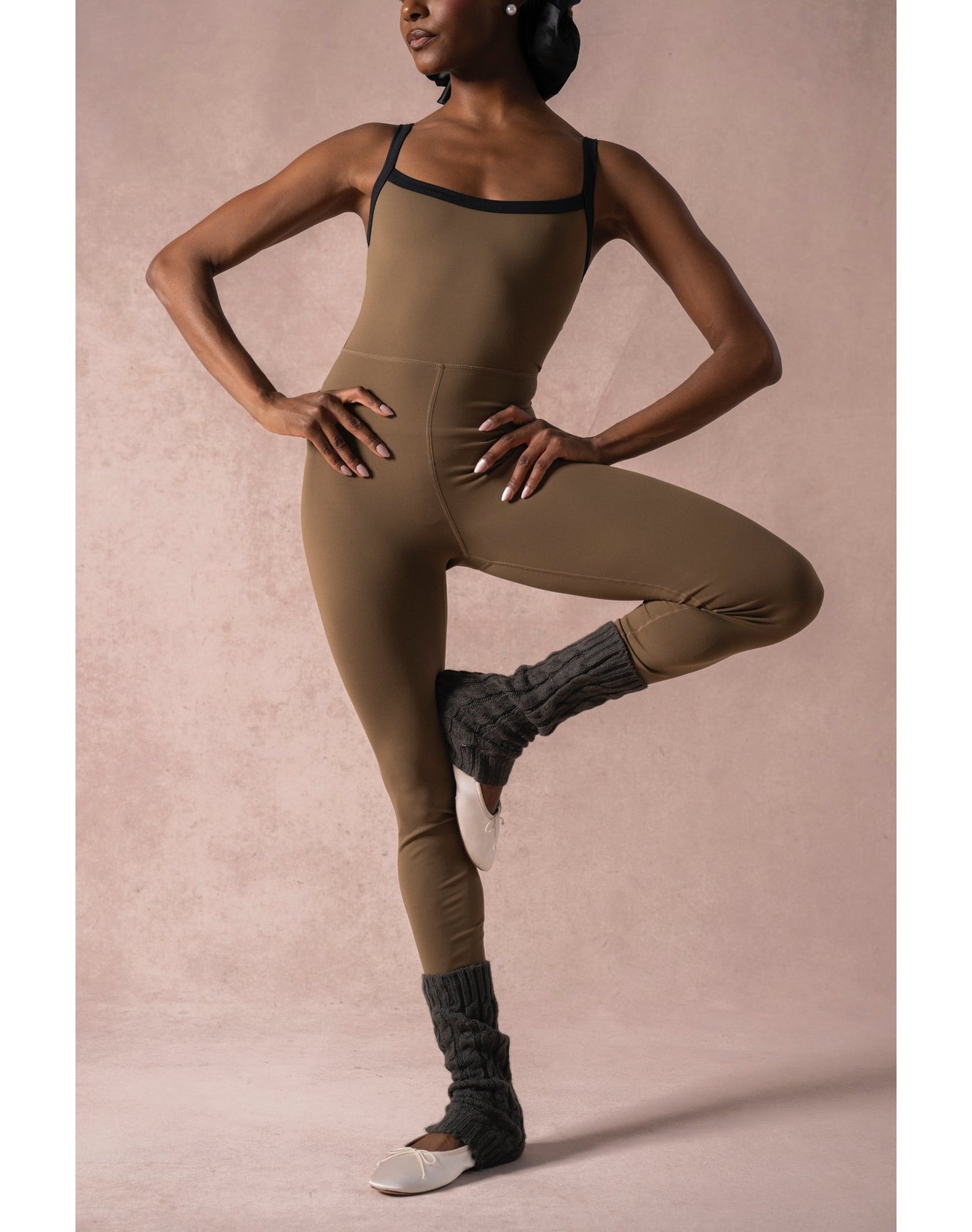 Contrast Strap Jumpsuit | Kangaroo x Black